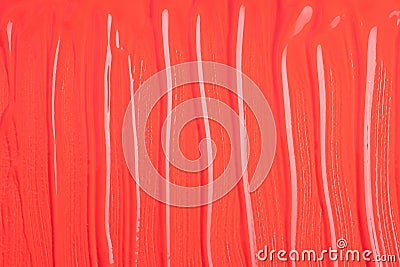 Red beauty cosmetic product, liquid lipstick or lip gloss, paint sample. Abstract art background, red liquid paint. Abstract oil Stock Photo