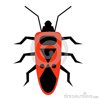 Red beetle flat illustration Vector Illustration