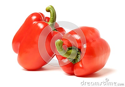 Red bell pepper peppers paprika paprikas vegetable food isolated Stock Photo