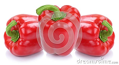 Red bell pepper peppers paprika paprikas vegetable food isolated Stock Photo