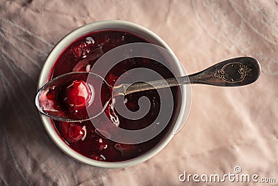 Red berry compote Stock Photo