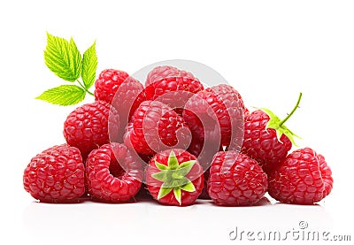 Red berry raspberry isolated Stock Photo