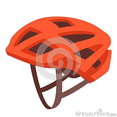 red bicycle helmet , vector illustration , flat style Vector Illustration