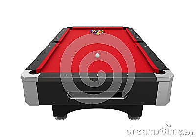 Red Billiard Table Stock Photo