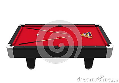 Red Billiard Table Stock Photo