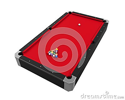 Red Billiard Table Stock Photo