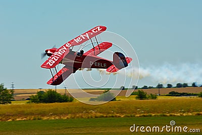 Red biplane Editorial Stock Photo