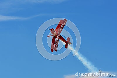 Red biplane Editorial Stock Photo