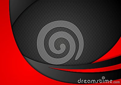 Red and black abstract corporate waves Vector Illustration