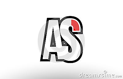 red and black alphabet letter as a s logo combination icon design Vector Illustration