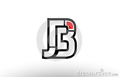 red and black alphabet letter jb j b logo combination icon design Vector Illustration
