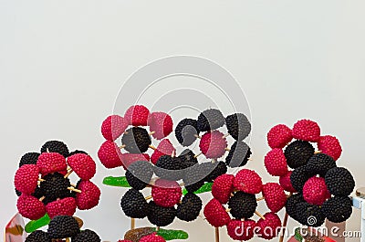 Red and black candy berries Stock Photo