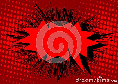 Red and black cartoon backdrop, comic book background. Retro vector comics pop art design Stock Photo