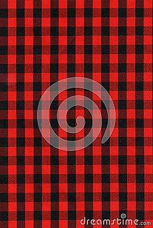 Red and black checkered fabric texture Stock Photo