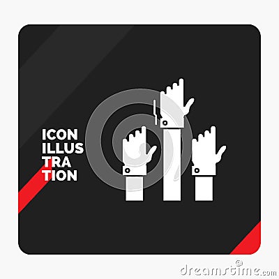 Red and Black Creative presentation Background for Aspiration, business, desire, employee, intent Glyph Icon Vector Illustration