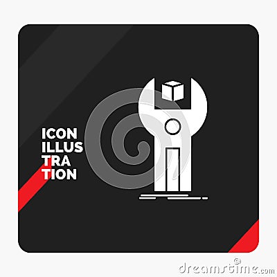 Red and Black Creative presentation Background for SDK, App, development, kit, programming Glyph Icon Vector Illustration