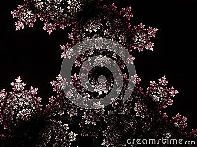 Red and black fractal pattern Stock Photo