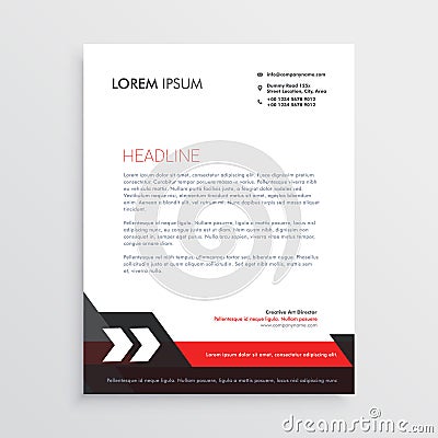 Red black letterhead template design Vector Illustration