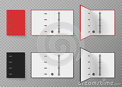 Red And Black Office Binder Vector Illustration