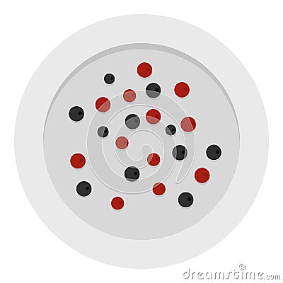 Red and black peppercorns icon isolated Vector Illustration