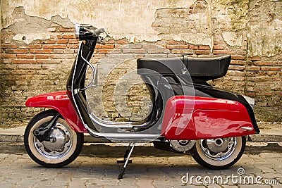 Red black scooter Stock Photo