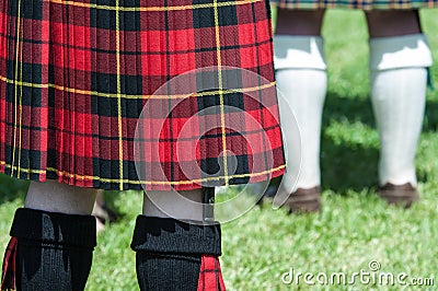 Red and Black Scottish Kilt Stock Photo