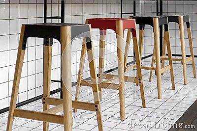 Red and black stool Stock Photo