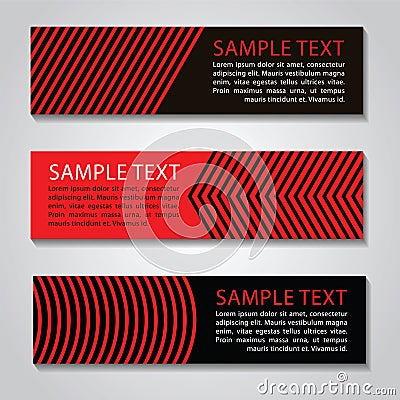 red and black straight line banner.Vector corporate design,luxury simple. Vector Illustration