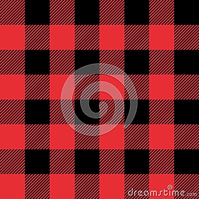 Red and Black Tartan plaid seamless abstract checkered pattern background Vector Illustration