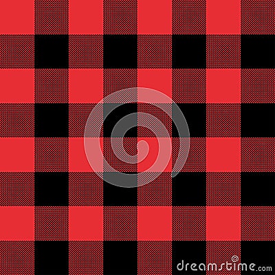 Red and Black Tartan plaid seamless abstract checkered pattern background Vector Illustration