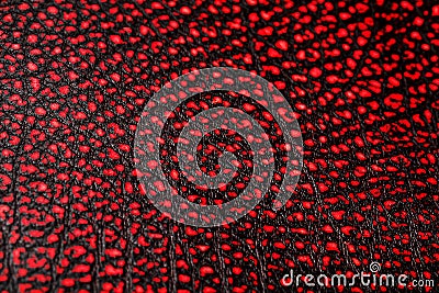 Red - black textured reptile skin, used texture for the background. Lizard or crocodile skin Stock Photo