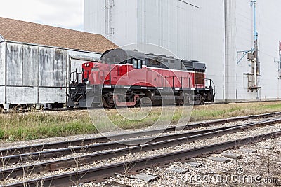 Red and black train Stock Photo