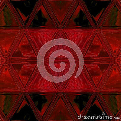 Red and black triangles mosaic with effect of stained glass and stripe for copyspace Stock Photo