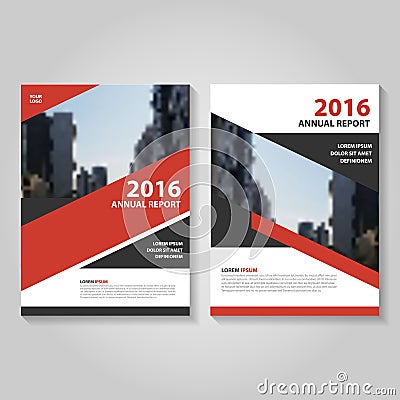 Red black Vector annual report Leaflet Brochure Flyer template design, book cover layout design, book cover Vector Illustration