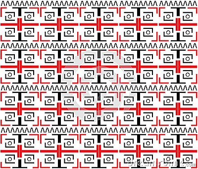 Red, black and white angle pattern Stock Photo