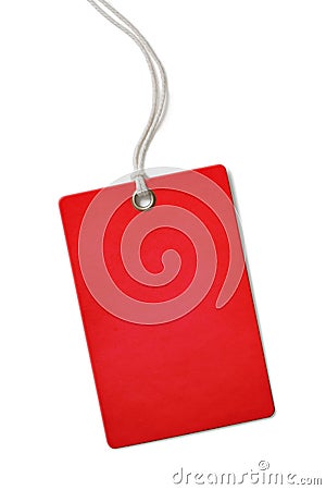 Red blank cardboard price or sale tag isolated Stock Photo