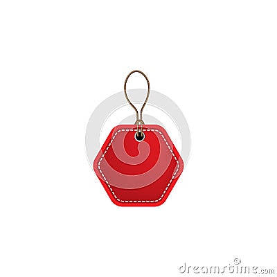 Red blank prize tags label icon. Vector illustration style is flat iconic symbol, red color. Designed for websites and software Vector Illustration