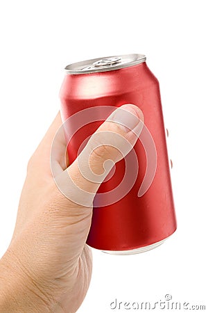 Red blank soda can Stock Photo