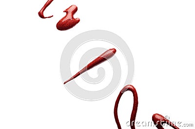 Red blob metallic on white background Stock Photo