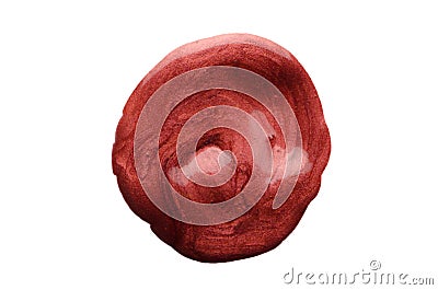 Red blob metallic on white background Stock Photo