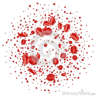 Red blood cell flowing Vector Illustration