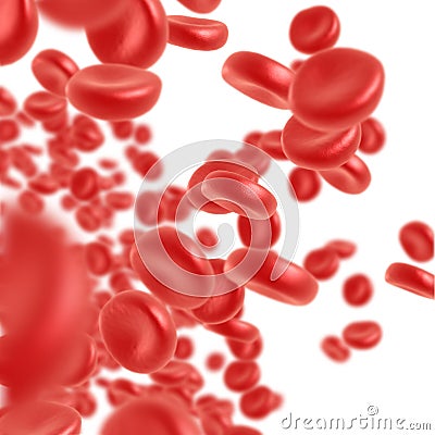 Red blood cell flowing Stock Photo