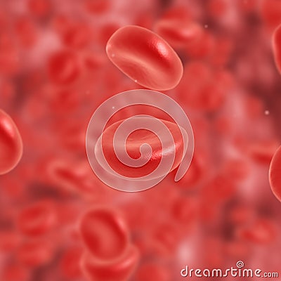 Red blood cell flowing Stock Photo