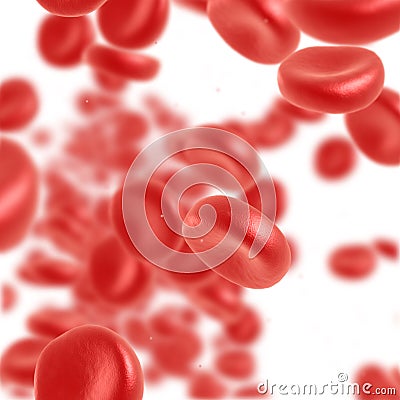 Red blood cell flowing Stock Photo