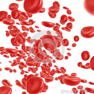 Red blood cell flowing Stock Photo