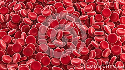 Red blood cells. Arterial blood flow, medical concept Cartoon Illustration