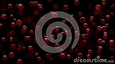 Red blood cells or drops on black background Stock Photo