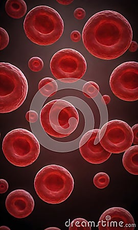 Red Blood Cells Floating: Vitality in Flow Stock Photo