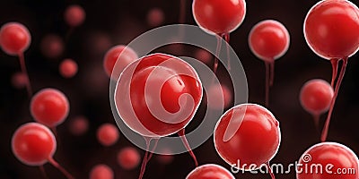Red Blood Cells Floating: Vitality in Flow Stock Photo
