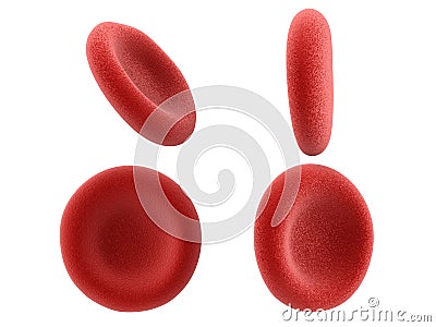 Red blood cells isolated on white Stock Photo